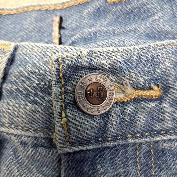 Vintage Levis Silvertab Jean Shorts Womens 28 Blue Cuttoff Rocker - Picture 7 of 14
